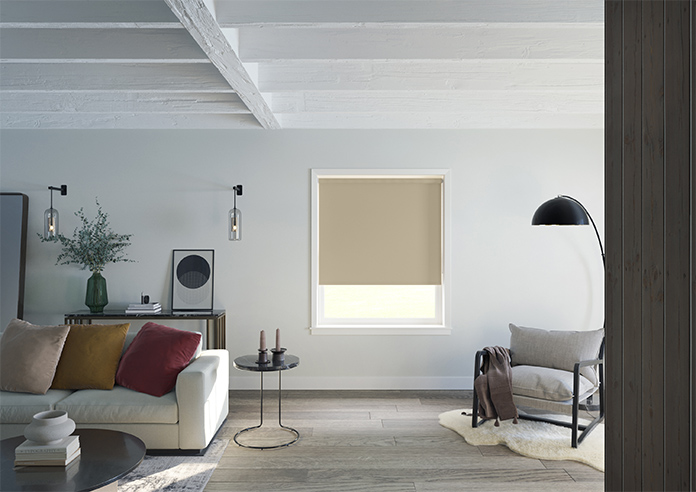Trinity (Blackout), Stone - Motorised Roller Blind - Image 5